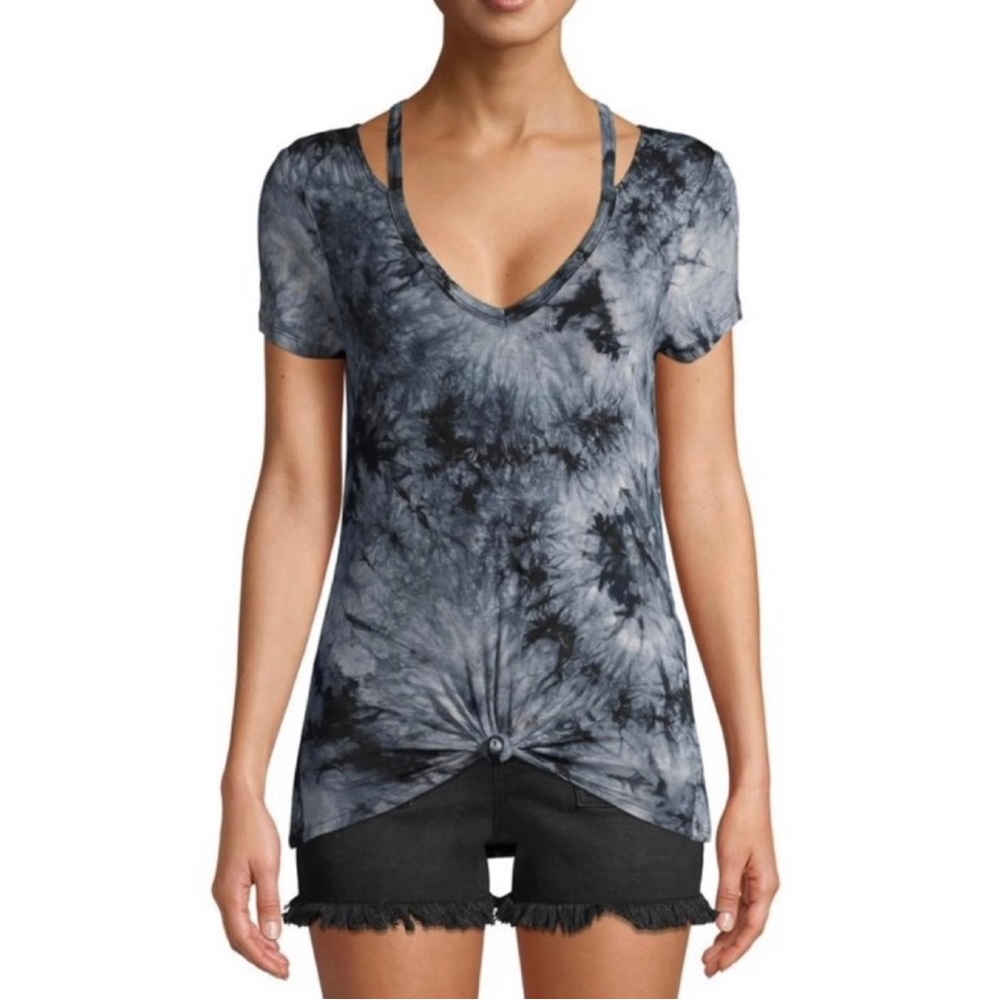 Plus Size 3X Tie Dye Knotted Tee Navy Blue EUC